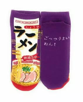Socks Interesting Pattern Sauce Sneakers Length [Soy Ramen] 22-25cm 9138 (Purple) фиолетовый