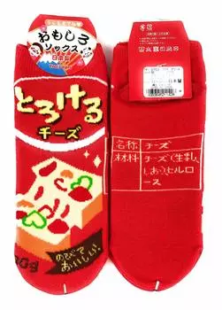 Socks Interesting Pattern Sneakers Length [Melting Cheese] 22-25cm 9753 (Red) красный