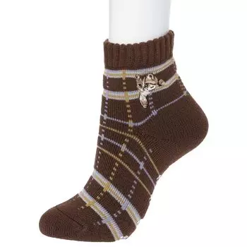 Socks JOE Room Socks Swinging Nunet Plaid Pattern 8SA2293 Brown ACCESSOIRES] [PAUL & ACCESSOIRES] коричневый