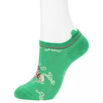 Socks JOE Sneaker length swinging nunette pattern 4SC1399 Green ACCESSOIRES] [PAUL & ACCESSOIRES] зелёный