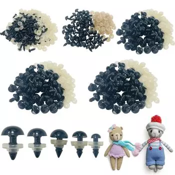 Socpuro Black Eyes 350Pcs Кукла Животное Мягкая Игрушка с Шайбой Черные Глаза DIY Детали для Поделок Кукольные Глаза Кукольные Глаза Игрушка Мягкие Глаза Животное Детали Глаз Животное