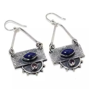 Sodalite,Amethyst Gemstone Handmade 925 Silver Jewelry Earring 2.17 JCE481-50