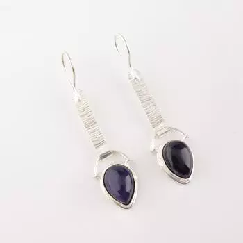 Sodalite Gemstone 925 Solid Silver Jewelry Handmade Earrings 2.3 Gift For Wife EE-166-29