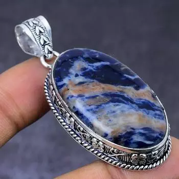 Sodalite Gemstone 925 Steling Silver Jewelry Pendant 2.40 C9d72