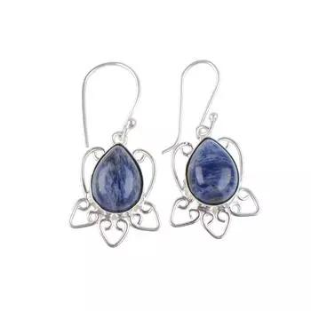 Sodalite Gemstone 925 Sterling Silver Elegant Jewelry Earrings For Engagement EE-40-29