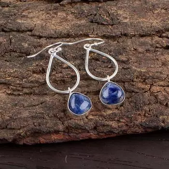 Sodalite Gemstone 925 Sterling Silver Jewelry Handmade Earrings 1.90 For Women EE-19-26