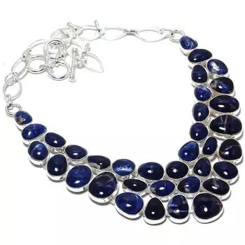 Sodalite Gemstone Handmade 925 Silver Jewelry Necklace 18 JCN484-118