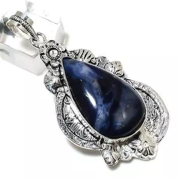 Sodalite Gemstone Handmade 925 Sterling Silver Gift Jewelry Pendant 2.56 t2b80