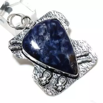 Sodalite Gemstone Handmade 925 Sterling Silver Gift Jewelry Pendant 2.36 v7H46