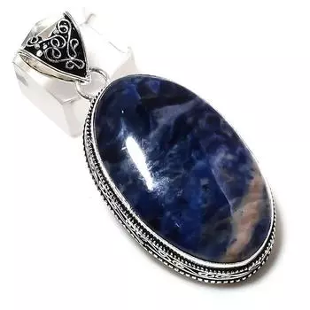 Sodalite Gemstone Handmade 925 Sterling Silver Gift Jewelry Pendant 2.36 G2y64