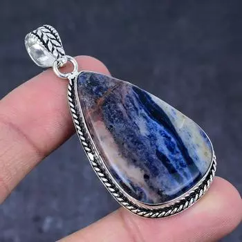 Sodalite Gemstone Handmade 925 Sterling Silver Gift Jewelry Pendant 2.40 l1F73