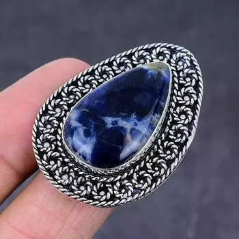 Sodalite Gemstone Handmade 925 Sterling Silver Gift Jewelry Ring Size 6 b1P84