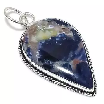 Sodalite Gemstone Handmade 925 Sterling Silver Jewelry Pendant 2.56 F3R20