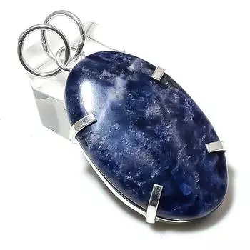 Sodalite Gemstone Handmade 925 Sterling Silver Jewelry Pendant 2.05 P0y45