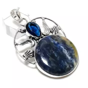 Sodalite Gemstone Handmade 925 Sterling Silver Jewelry Pendant 2.44 B6J99