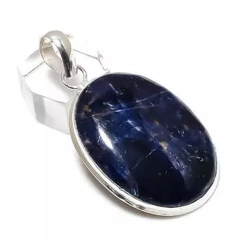 Sodalite Gemstone Handmade 925 Sterling Silver Jewelry Pendant 2.17 G1u89