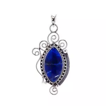 Sodalite - Minas Gerais 925 Sterling Silver Pendant V9095, Blue Pendant, Marquish Pendant, Valentin s Day Gift, Gift For Her, Birthday Gift, Handmade