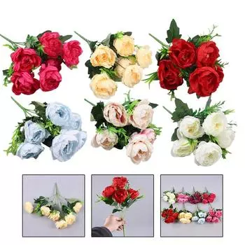 Содержимое пакета свадебных украшений с имитацией цветов розового цвета белый