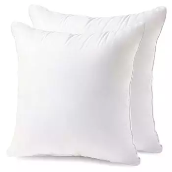Содержимое подушки 45 x 45 см Комплект из 2 хлопковых боковых тканей Роскошно набиты хлопковым наполнителем Не сминаются Диванная подушка Подушка телесного цвета белый