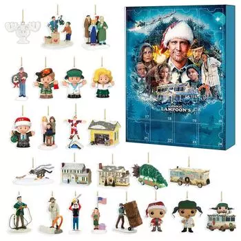 Содержит 24 рождественских акриловых украшения, календарь прибытия, рождественский календарь обратного отсчета с сюрпризами, кулоны, рождественская коллекция