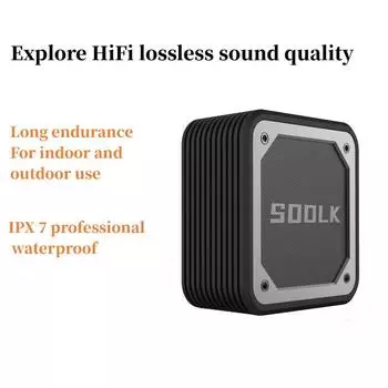 SODLK15W Портативный уличный Bluetooth-динамик с защитой от падения, водонепроницаемый IPX7, высококачественный маленький стальной пистолет, сабвуфер с 3D-объемным звуком TF TWS AUX China
