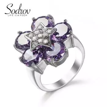 SODROV Кольцо Звезда Аметист Снежинка 6