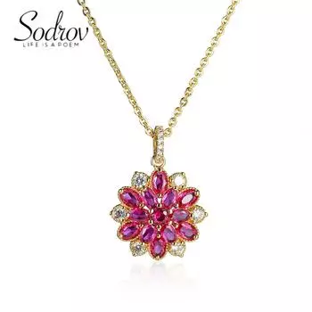 SODROV подарок на день Святого Валентина ювелирные изделия позолоченные ожерелья с подвесками в форме цветка для женщин