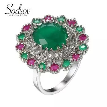 SODROV Роскошные винтажные ювелирные кольца с цирконом для женщин 6