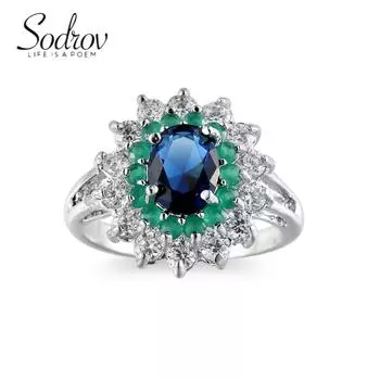 SODROV винтажные синие зеленые ювелирные изделия с цирконом, обручальные кольца для женщин 6
