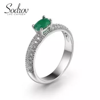 SODROV винтажные ювелирные изделия с зеленым цирконом, обручальные кольца для женщин 6