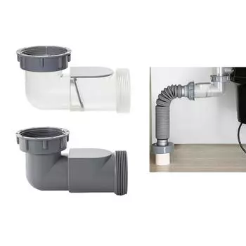 Соединение ответвления канализации кухонной раковины Соединение ответвления канализации кухонной раковины Простая установка Надежное соединение ответвления канализации раковины серый