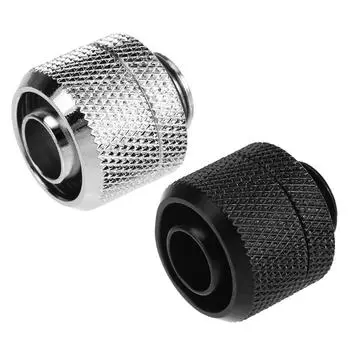 Соединитель адаптера с внешней резьбой G1/4 для системы водяного охлаждения ПК 10x16 мм чёрный