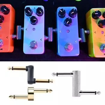 Соединитель для гитарной педали 6,35 мм (1/4 ) Соединители для педалей эффектов гитары, переходник для штекера «папа-папа» для гитарной педали чёрный