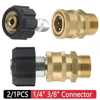 Соединитель для пенной насадки для мойки автомобиля из нержавеющей стали M22 на 1/4 3/8 Быстроразъемный адаптер для мойки высокого давления