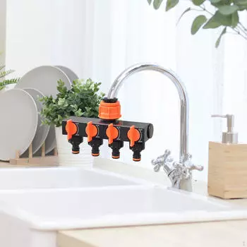 Соединитель для садового шланга, 4-ходовой кран, многоканальный 4-ходовой распределитель воды, разветвитель