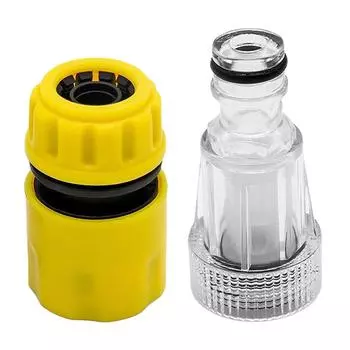 Соединитель для садовой водопроводной трубы, резиновый адаптер для крана, 4-точечный удлинитель для шланга, шланговая муфта для сада, двора, газона Battery Powered прозрачный