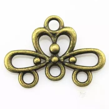 Соединитель для сережек 18x13 мм, античная бронза, ювелирные изделия, бренд: WYISYWG 20 шт.