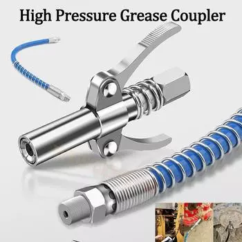 Соединитель для смазочного пистолета, 10000PSI, быстросъемный наконечник для смазочного масляного насоса, инструмент с двумя прессами, автомобильный шприц, смазочный наконечник, смазочное сопло для ремонта