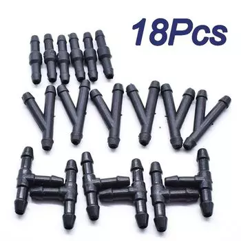 Соединитель для трубок Столярный переходник Соединитель для шланга водяного насоса омывателя ветрового стекла Ремонтные принадлежности для труб чёрный