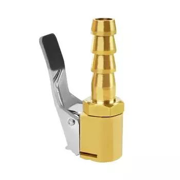 Соединитель для вентиля шин 6/8 мм, латунный, медный, с открытым потоком, для накачивания шин, с фиксатором и зажимом