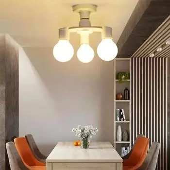 Соединитель E27 для светодиодной лампы, адаптер-разветвитель, кронштейн, домашний ресторан, фотостудия, внутренний патрон для 3-х ламп No light bulb белый