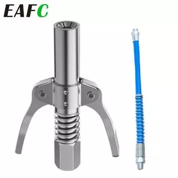 Соединительная муфта для инструмента для смазки 10000 PSI, прочная, быстрозажимная и отсоединяемая, двойная ручка, нержавеющая сталь, наконечник NPTI/8 для инструмента для смазки без утечек