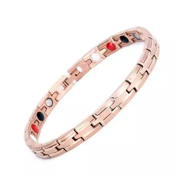 Соединительное звено ювелирные изделия многоцветный камень нержавеющая сталь турмалин германий женский браслет 21.5 см длина укороченный 21.5cm