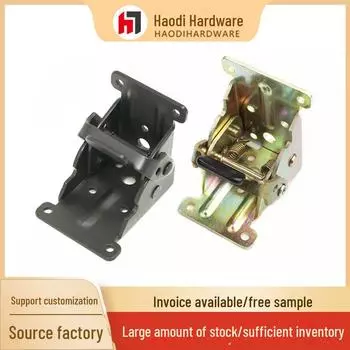 Соединитель ножек стола золотистого цвета 90°, шарнир для складного журнального столика цвета «пушечный черный» с двойным тормозом 63*54*65*2.5MM