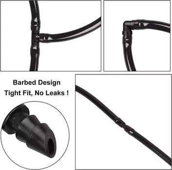 Соединительные фитинги с зазубринами для капельного орошения 1/4 дюйма, разъемы с зазубринами подходят для универсальных капельных трубок 1/4 дюйма, муфты для ирригации для капельной или спринклерной системы чёрный