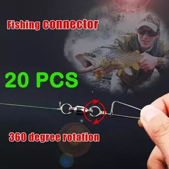 Соединительные приманки, 10 шт., соединительные кольца для рыболовной приманки, вращающийся вертлюг с застежкой, аксессуары для рыбалки Size 2