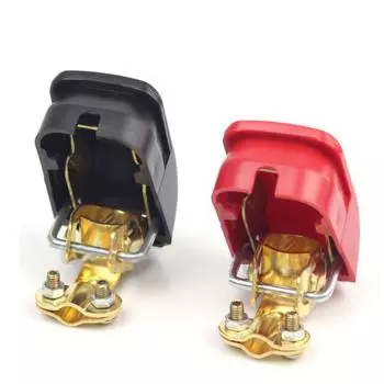 Соединительные зажимы для автомобильных аккумуляторных батарей Положительный и отрицательный электрод Пара Автомобильные аксессуары Быстросъемный пластик + чистая медь