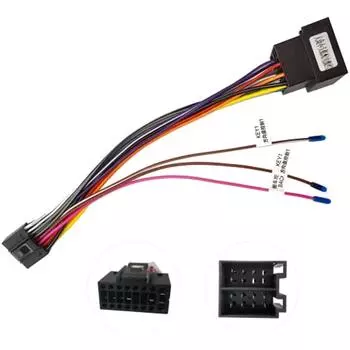 Соединительный кабель адаптера 16-полюсный стандартный адаптер ISO для автомобильного радиоприемника Android Универсальный разъем автомобильного радиоприемника с линиями рулевого управления и обратным управлением 4x4x3cm