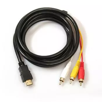 Соединительный кабель HDMI-AV-3RCA длиной 1,5 м/5 футов, адаптер для конвертера высокой четкости Plug-and-Play разноцветный