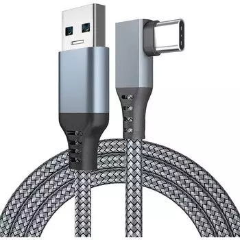 Соединительный кабель Quest Совместим с аксессуарами 3/2/1/Pro/Pico4 Кабель USB-A 3.0 и Type C Игровой ПК/Steam для виртуальной реальности [скорость передачи данных 5 Гбит/с, 60 Вт, быстрая